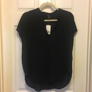 Black Forever 21 V neck blouse NWT